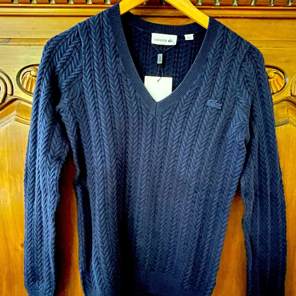 Lacoste Cable Knit Sweater, Navy